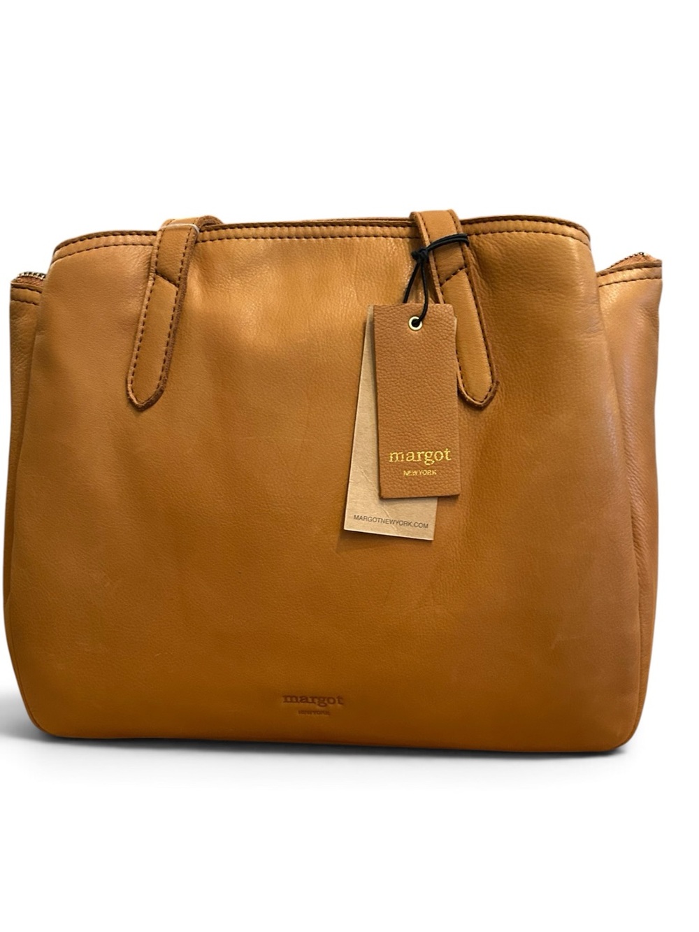 margot NWT New York Leather Tote Cognac